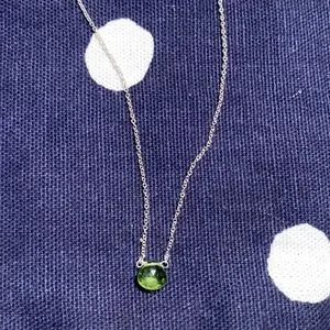 Lolabean Jewelry Lolabean Birthstone Peridot 7 Silver Necklace